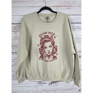 Gildan Heavy Blend Sweatshirt XL Womens Tan Sarcasm Loading Funny Pullover